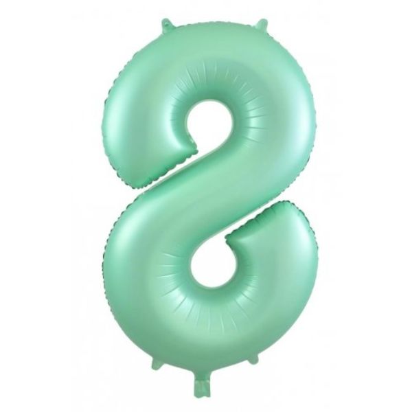 Matt Pastel Mint Decrotex Foil Balloon #8 - 86cm