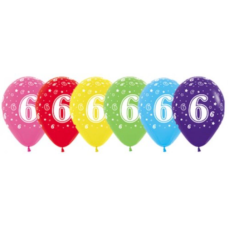 Fashion Assorted Sempertex Printed 6 Latex Balloon - 30cm