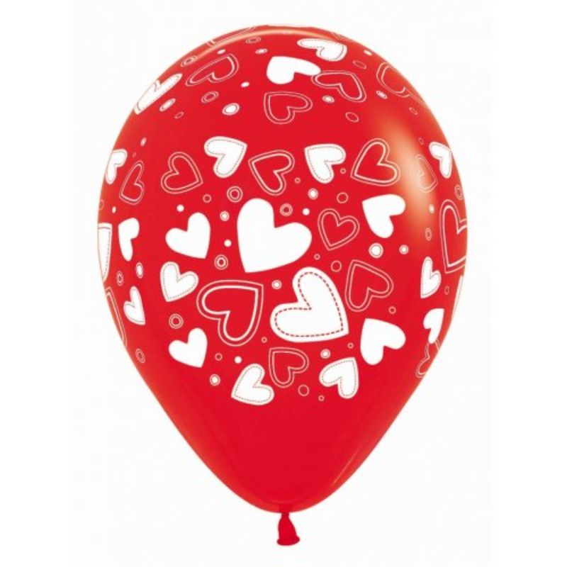 Red Hearts Fashion Latex Balloon - 30cm