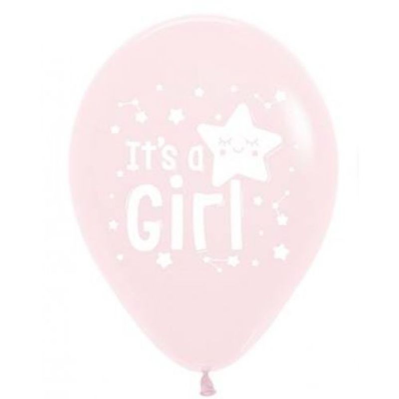 Pastel Matte Pink Its a Girl 2 Sided Balloon - 30cm