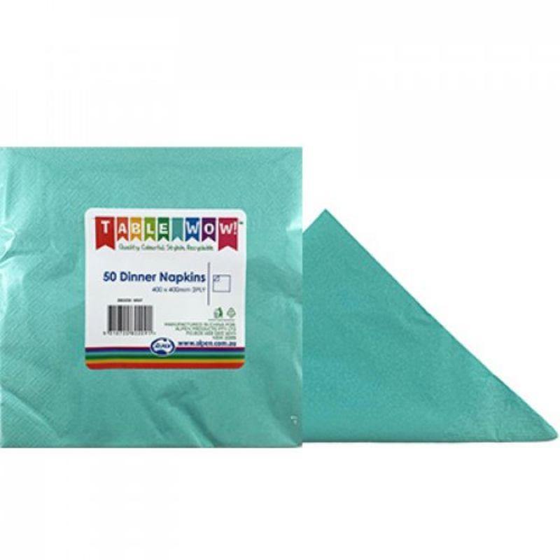 50 Pack Mint Dinner Napkins - 40cm x 40cm - The Base Warehouse