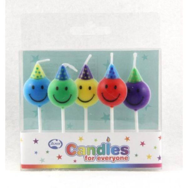 5 Pack Emoji Design Smiley Faces Candles