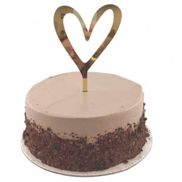 Acrylic Gold Heart Cake Topper - 0.2cm