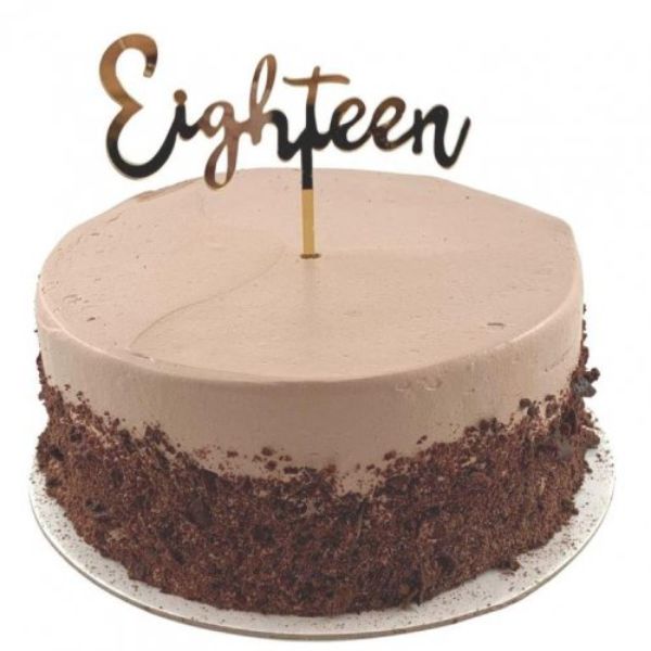 Gold Acrylic Eighteen Cake Topper - 2mm