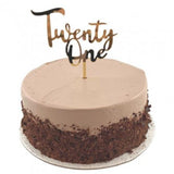 Load image into Gallery viewer, Twenty One Acrylic Gold Cake Topper - 2mm