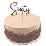 Load image into Gallery viewer, Gold Acrylic Sixty Cake Topper - 2mm