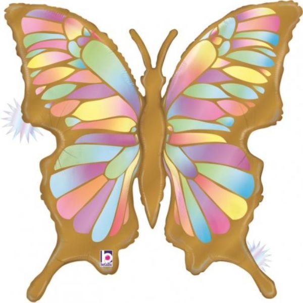 Butterfly Shaped Opal Effect Foil Balloon - 84cm