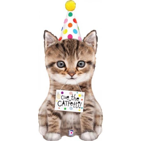 Cue The Confetti Cat Foil Balloon - 104cm