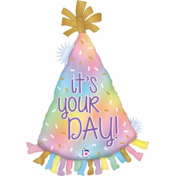 Opal Party Hat Shape Foil Balloon - 86cm
