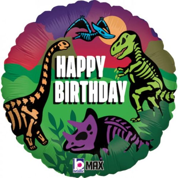 Jurassic Happy Birthday Round Foil Balloon - 45cm