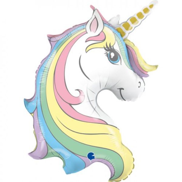 Macaron Unicorn Head Shape Foil Balloon - 99cm