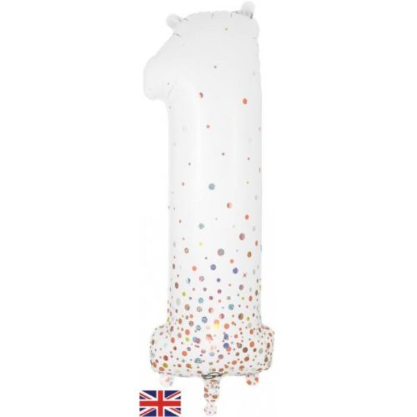 Rose Gold Sparkling Fizz 1 Number Foil Balloon - 86cm