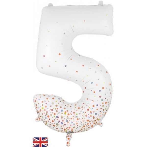 Rose Gold Sparkling Fizz 5 Number Foil Balloon - 86cm