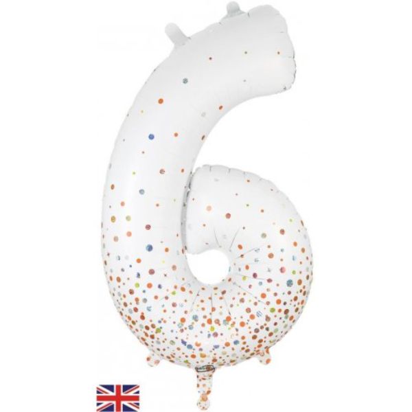 Rose Gold Sparkling Fizz 6 Number Foil Balloon - 86cm