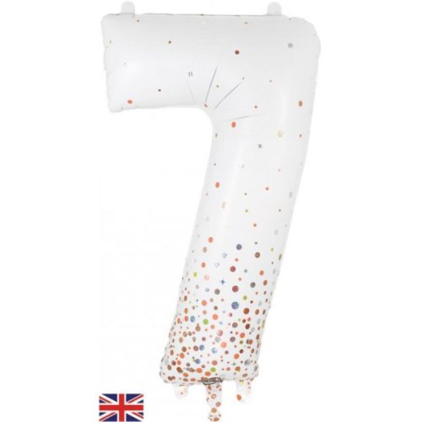 Rose Gold Sparkling Fizz 7 Number Foil Balloon - 86cm