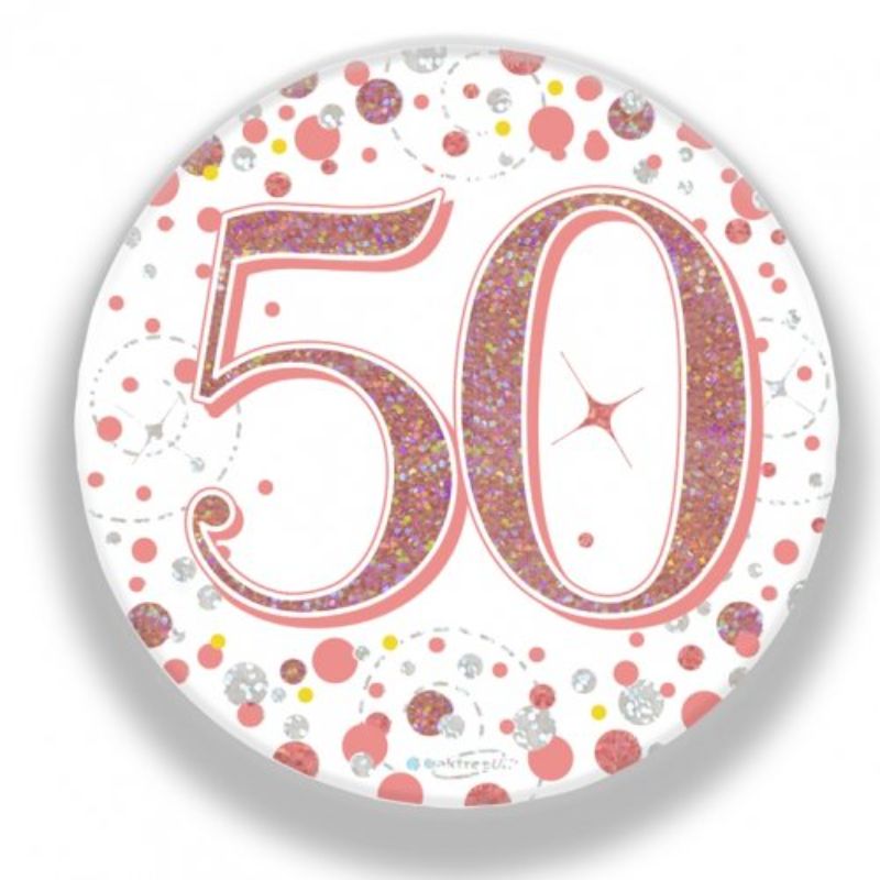 Sparkling Fizz Rose Gold Badge #50 - 7.5cm