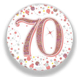 Load image into Gallery viewer, Rose Gold Sparkling Fizz 70 Badge - 7.5cm
