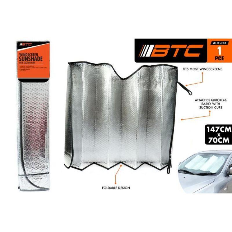 Car Front Sun Shade with Sunction Cap - 147cm x 70cm