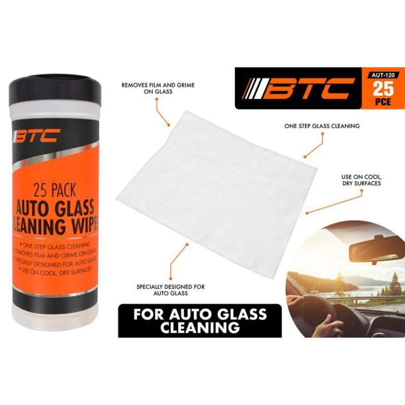 25 Pack Auto Glass Cleaning Wipes