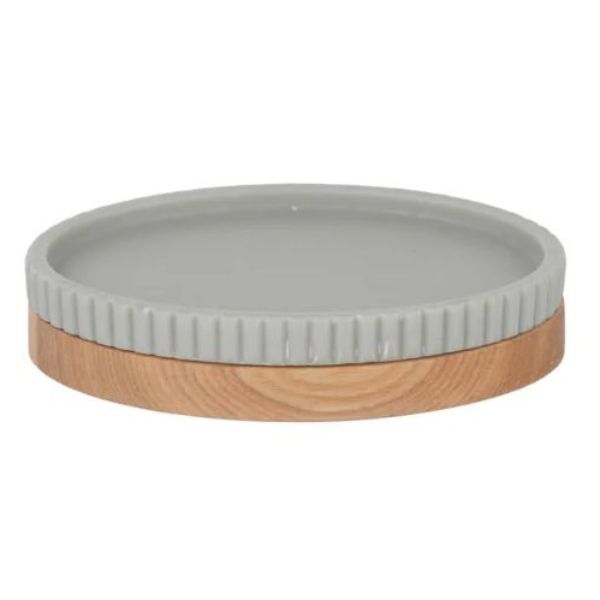 Sage Ronan Resin & Wooden Soap Dish - 9cm x 13cm