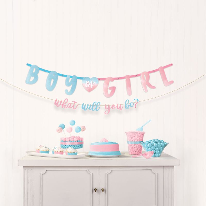 2 Pack Gender Reveal Jumbo Letter Banner Kit