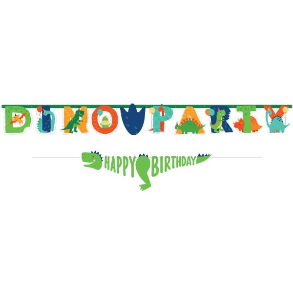 2 Pack Jumbo Dino Party Dinosaur Birthday Banner Kit