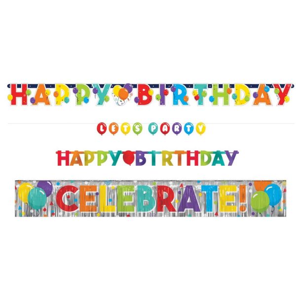 4 Pack Birthday Celebration Banner Kit