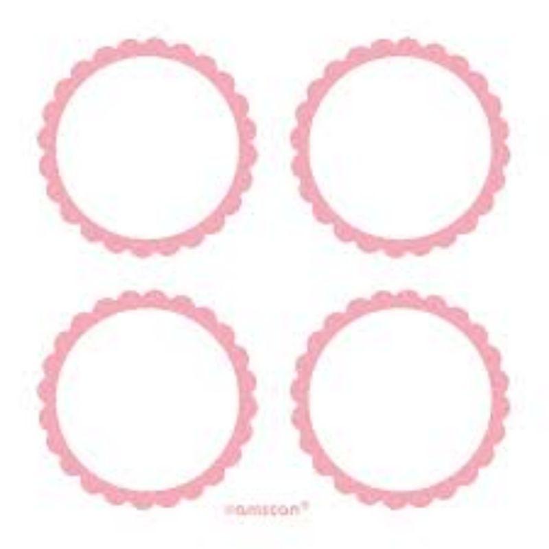 20 Pack New Pink Scalloped Labels - 5cm