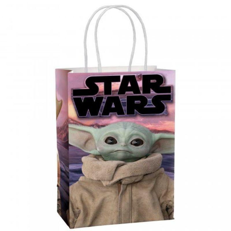 8 Pack The Mandalorian Star Wars Create Your Own Paper Kraft Bags - 12cm x 21cm x 8cm - The Base Warehouse