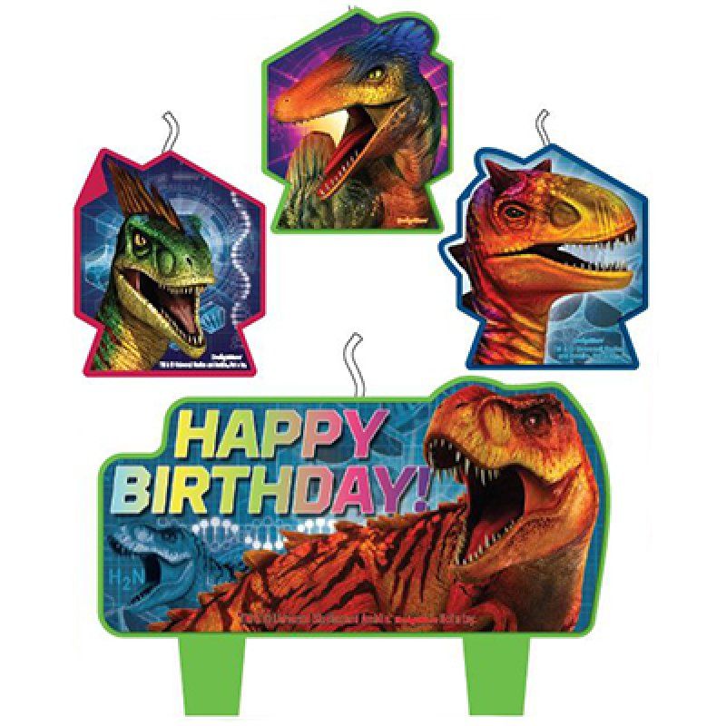 4 Pack Jurassic World Birthday Candle Set