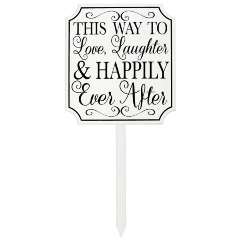 This Way To Happily Ever After Wedding Lawn Sign - 38cm x 35cm