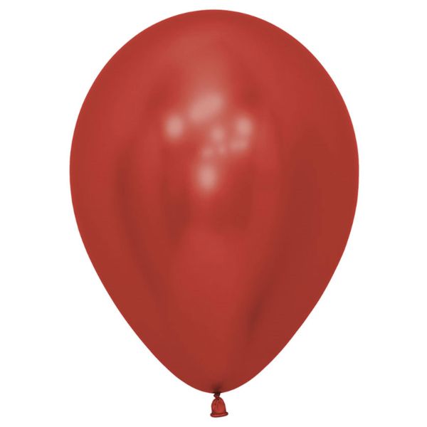 50 Pack Crystal Reflex Red Latex Balloons - 30cm