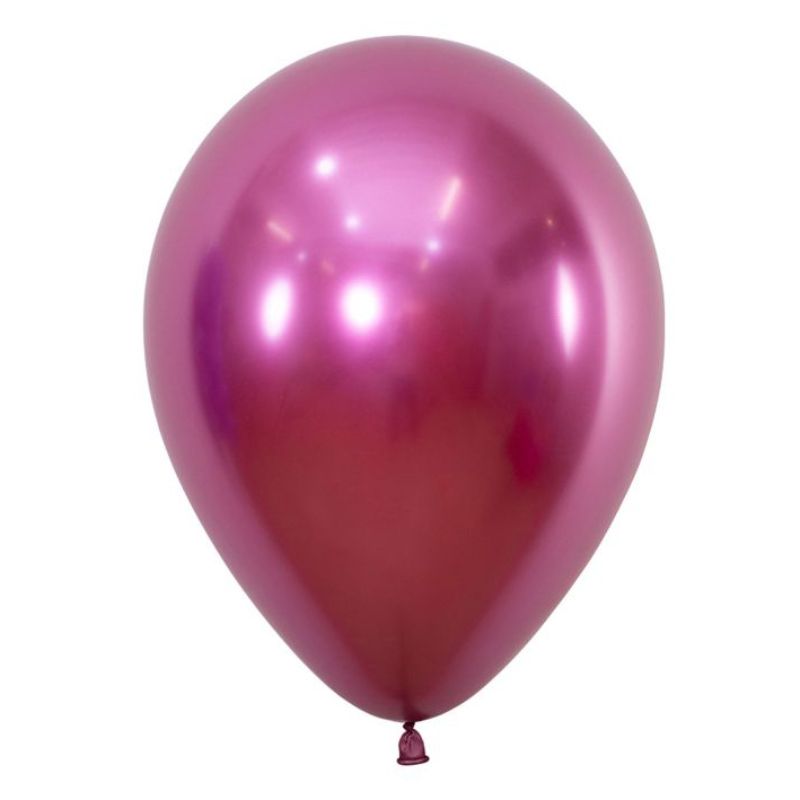 12 Pack Metallic Reflex Fuchsia Sempertex Latex Balloon - 12cm