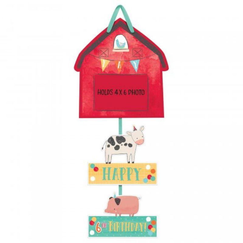 Barnyard Birthday Personalise It Cardboard Photo Prop Sign - 62cm x 26cm & Stickers