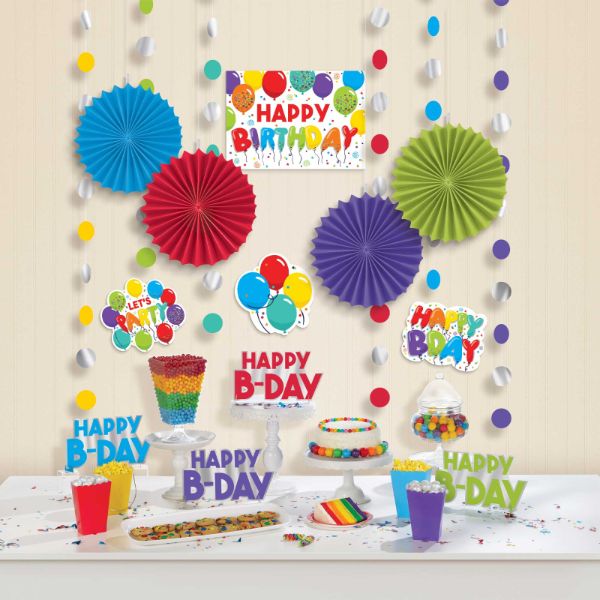 18 Pack Birthday Celebration Room Decorating Kit