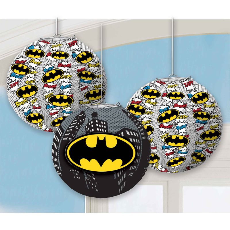 3 Pack Batman Heroes Unite Paper Lanterns - 24cm