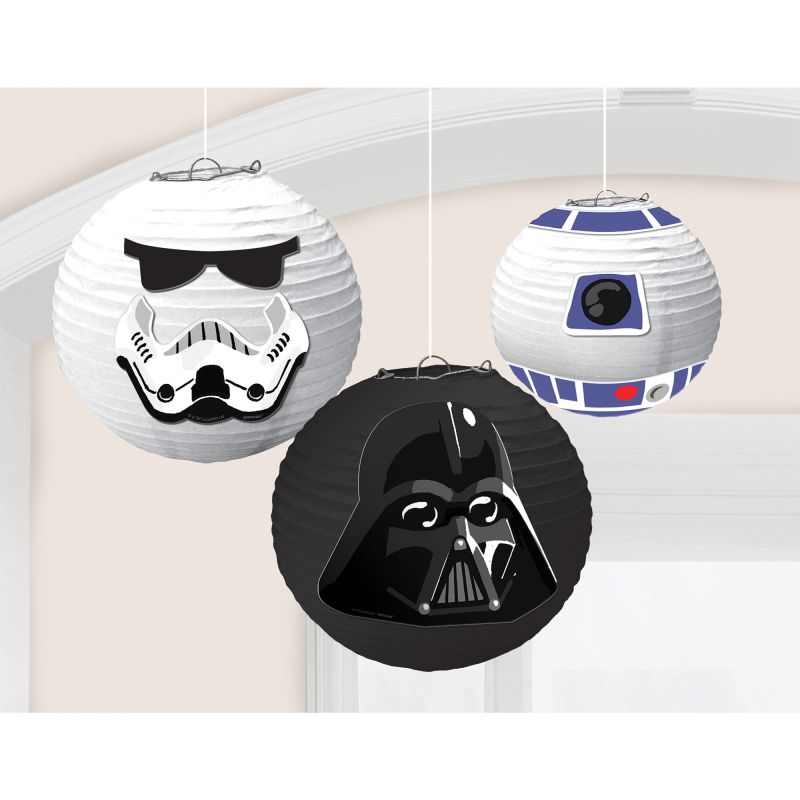 3 Pack Star Wars Galaxy Paper Lanterns - 2 x 24cm & 1 x 14cm