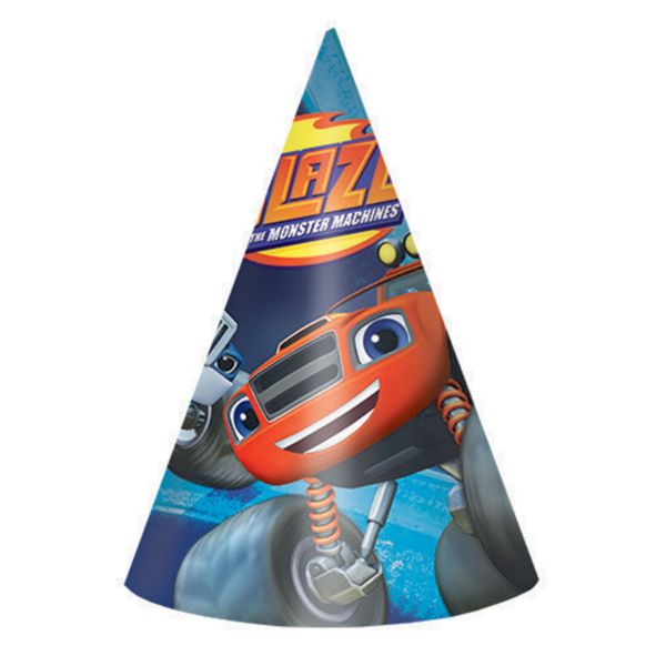 8 Pack Blaze Paper Cone Hats