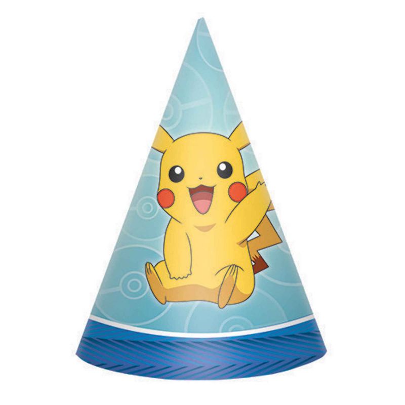 8 Pack Pokemon Core Cone Party Paper Hats