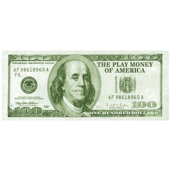 100 Pack Casino Place Your Bets Large Paper Money - 30cm x 11cm