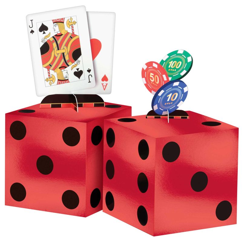 4 Pack Roll The Dice Casino Table Decorating Centrepiece Kit