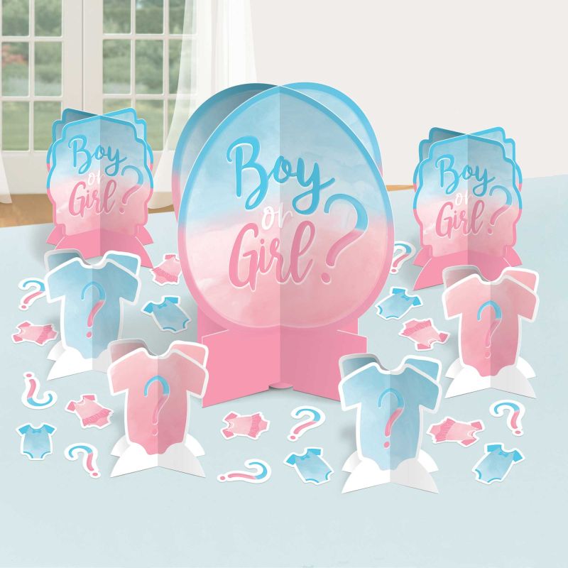 27 Pack Gender Reveal Table Decorating Centrepiece Kit