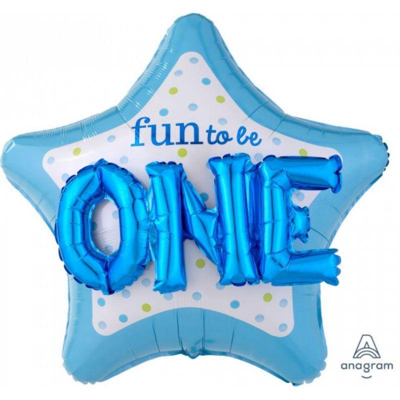 Multi-Balloon Fun to Be O-N-E Boy Foil Balloon - 91cm - The Base Warehouse