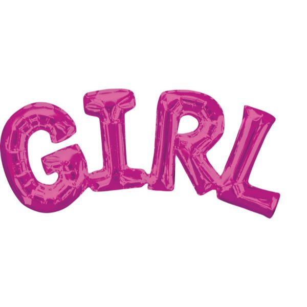 Pink Phrases Girl Foil Balloon - 55cm x 25cm
