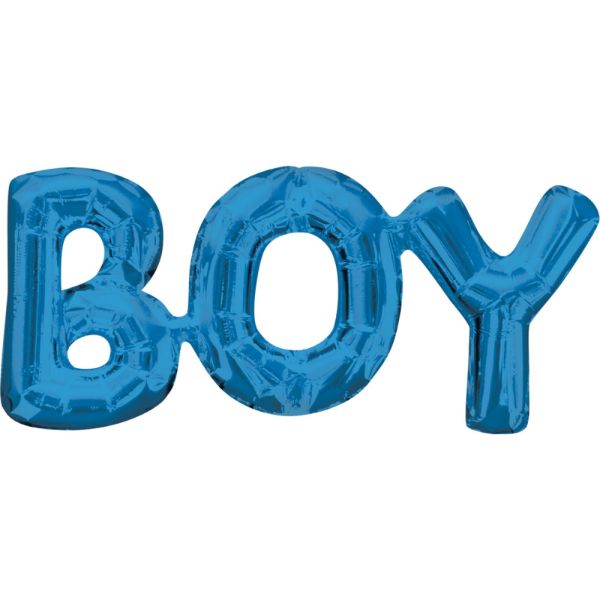 Blue Phrases Boy Foil Balloon - 55cm x 25cm