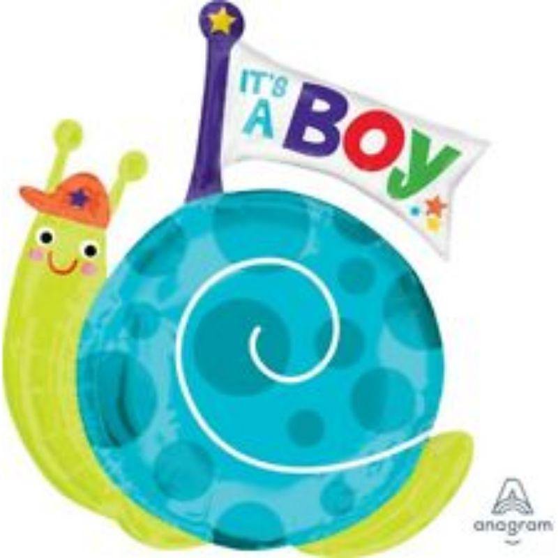 SuperShape XL Its a Boy Snail Foil Balloon - 73cm - The Base Warehouse