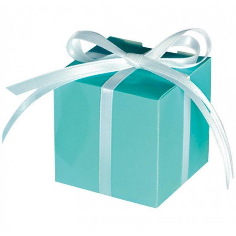 100 Mega Pack Robins Egg Blue Paper Favor Boxes (Ribbon not Included) - 5.7cm x 5.7cm