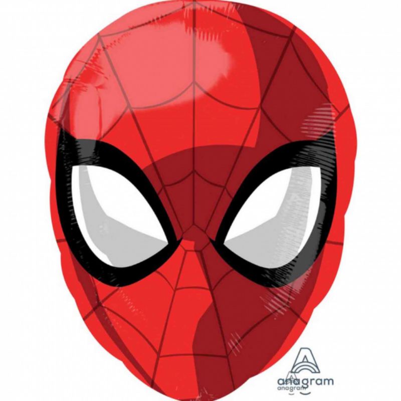 Spiderman Head Junior Shape Foil Balloon - 30cm x 43cm