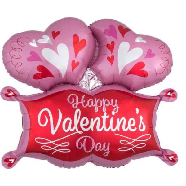 Supershape Double Heart Marquee Foil Balloon - 73cm x 63cm