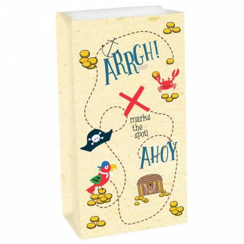 8 Pack Ahoy Birthday Paper Treat Bags - 25cm x 13cm x 7cm